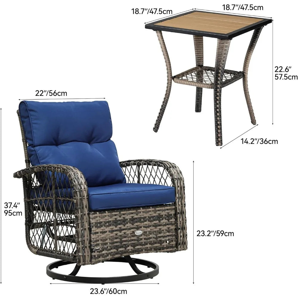 3-Piece Swivel Rocker Patio Set