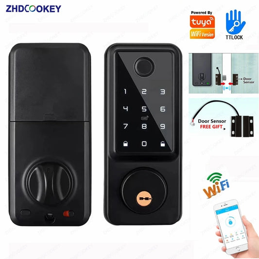 Tuya Wifi TTLock App Lock Fingerprint Door Sensor Fechadura Eletronic Digital Password