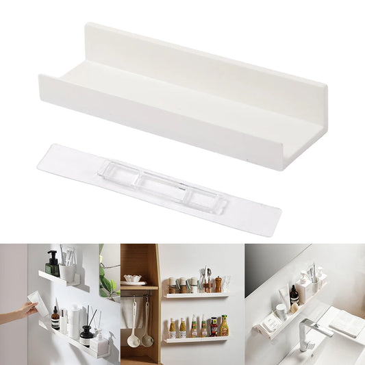 Bathroom Shelf No Drill Organizer Shower Storage Rack White Corner Shelves