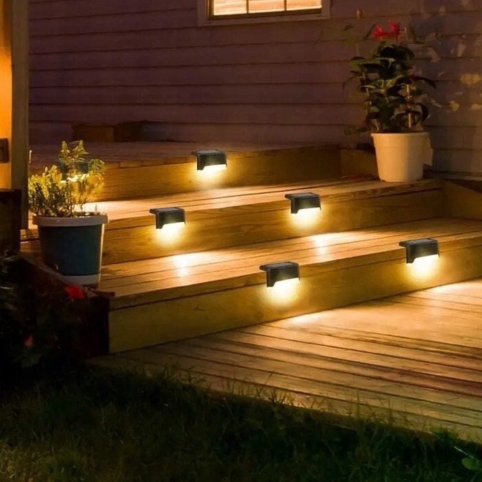 Solar Deck Lights 8 pcs Solar Step Lights Outdoor Waterproof Led Solar Fence Lamp for decks, steps..