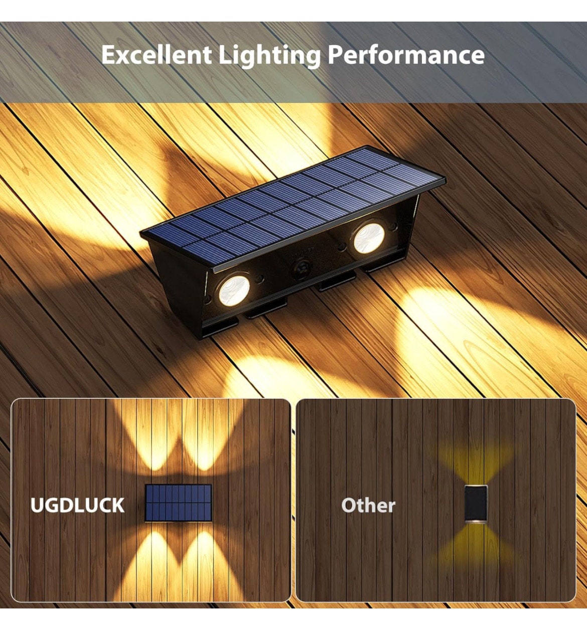 Solar fence and solar wall outdoor Lights 8 pcs Solar Step Lights Outdoor Waterproof Led Solar Fence Lamp for decks, steps..